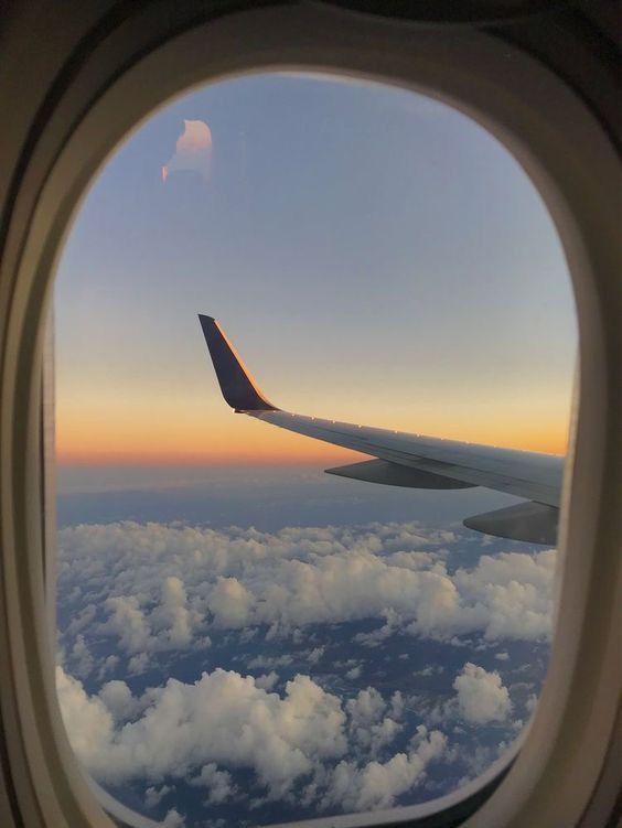 Airplane window view