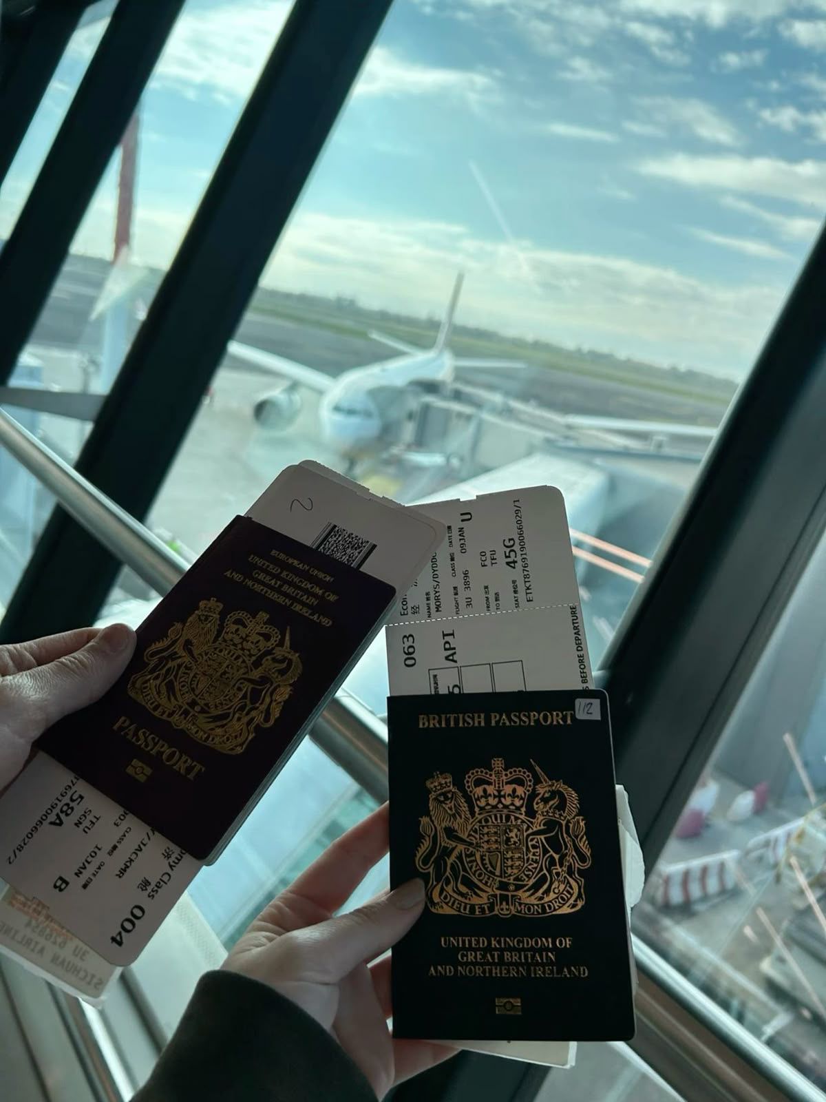 Passport with boarding pass
